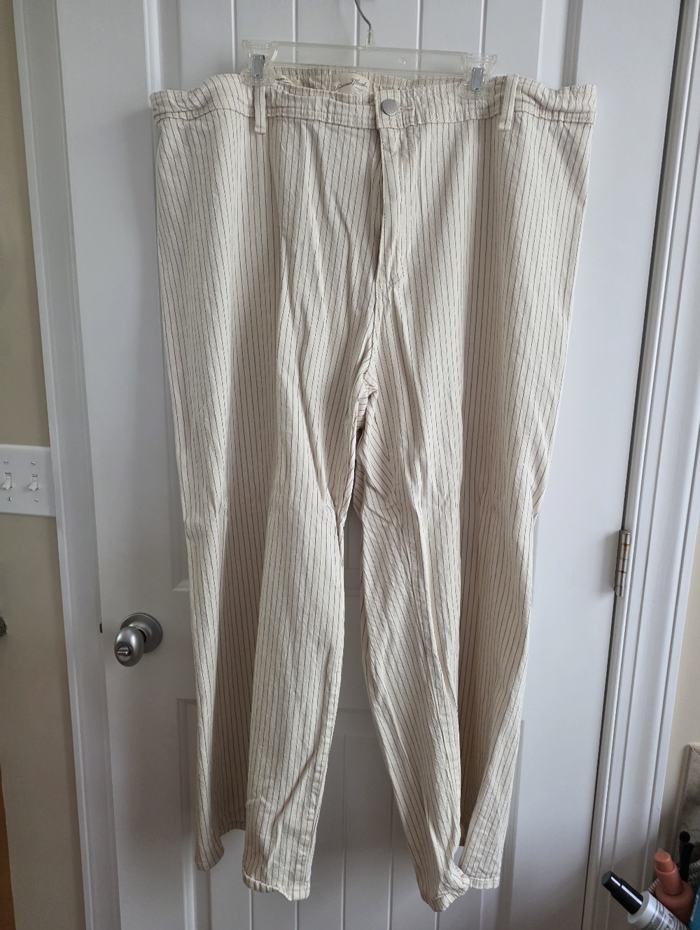 Universal Thread Sailor Wide Leg Cream Pinstripe Jeans Plus Size 22